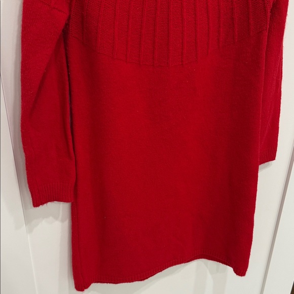 Red Knit Sweater Dress with Black Velvet Bow - Picture 7 of 7